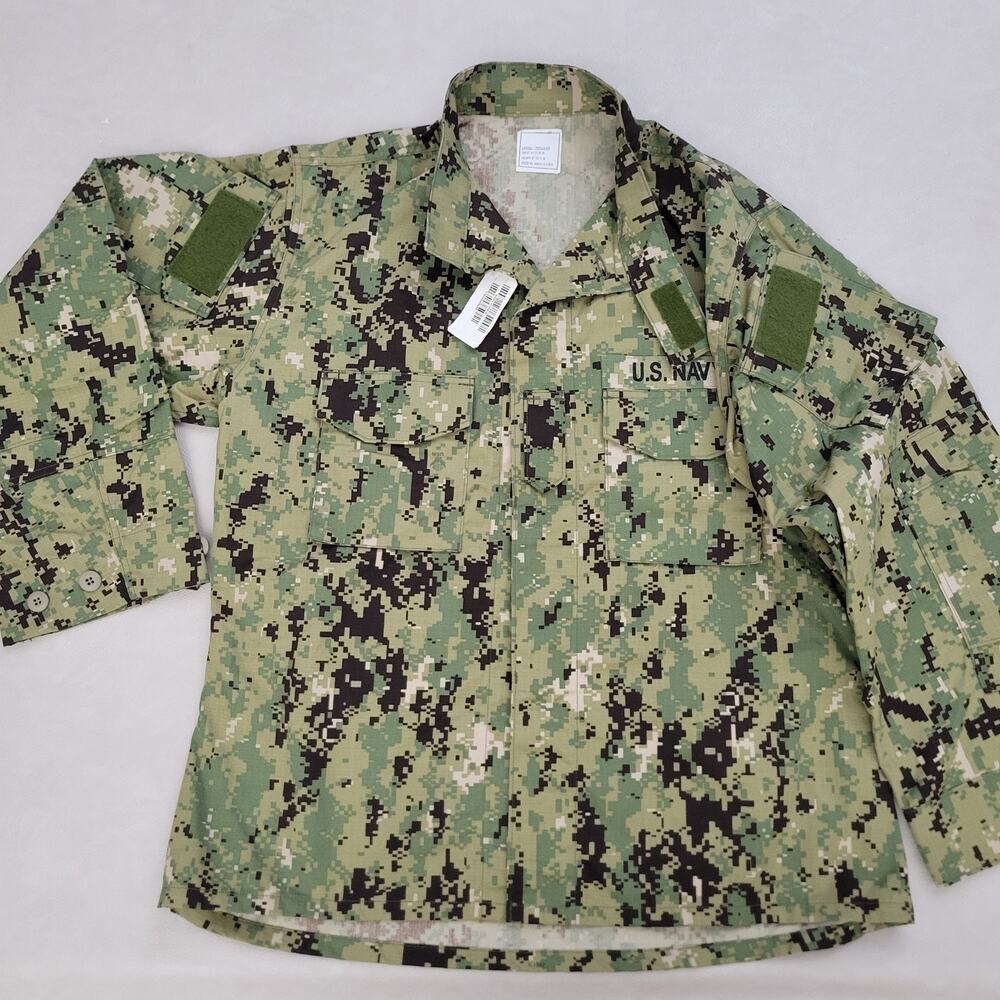 US Navy NWU Type III Blouse Woodland Digital Camo Large R AOR2 Working Uniform